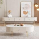 Modern Natural Wood TV Stand Set – Convertible & Extendable | WD WF568