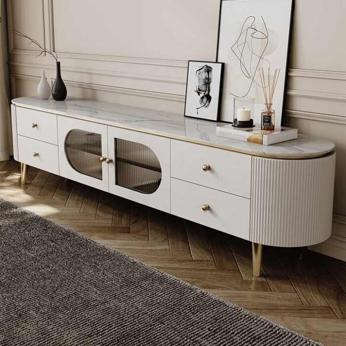 Modern Natural Wood TV Stand Set – Convertible & Extendable | WD WF568