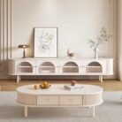 Curved Corner White TV Cabinet with Glass Door – WD WF563