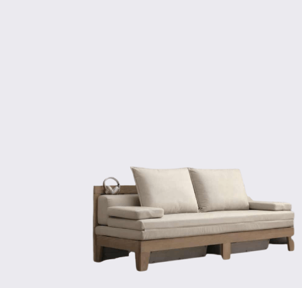Modern wood frame living room sofa
