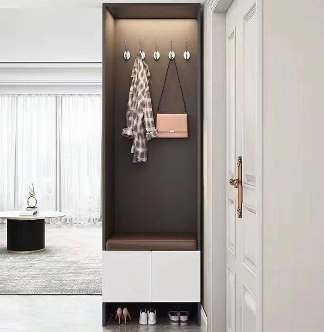 H2d5bbd9235574a168cefa58b4ca8a1dex WF752 Shoe Cabinet with Coat Rack | Wood Storage Cabinet