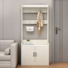 WF752 Shoe Cabinet with Coat Rack | Wood Storage Cabinet