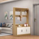 WF752 Shoe Cabinet with Coat Rack | Wood Storage Cabinet