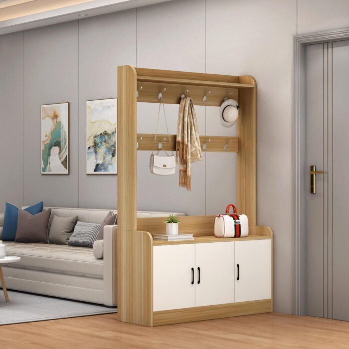 Hba6fcfe41b5245fd964c59b2534921cbS WF752 Shoe Cabinet with Coat Rack | Wood Storage Cabinet