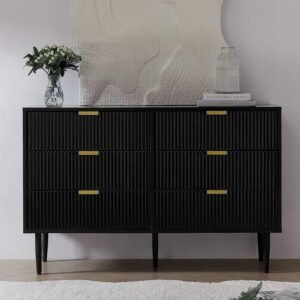 WF570 Modern American Style Solid Wood 4 Drawer Dresser Bedroom Wooden Storage Chest Cabinet