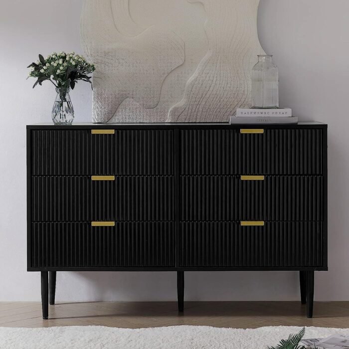 WF570 Modern American Style Solid Wood 4 Drawer Dresser Bedroom Wooden Storage Chest Cabinet