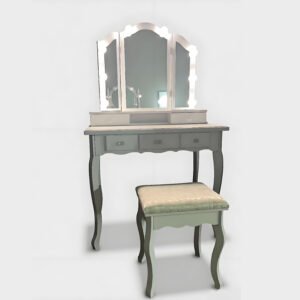 Luxury French Style Solid Wood Vanity Table Set with Mirror Stool Elegant Dressing Table for Bedroom Apartement Use (Copy)
