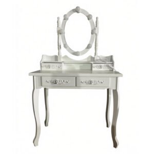 Vintage Handcrafted Solid Wood Vanity Set Durable Traditional Design For Bedroom