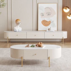 Modern Nordic in Lounge Room Living Room Furniture Wooden With Storage TV Cabinet TV Stand Coffee Table