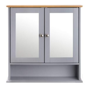 Bathroom mirror cabinet with storage for home and hotel bathroom use
