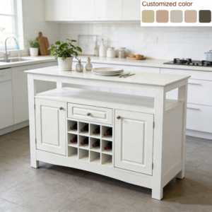 Wine Cooler Coffee Bar Two Door Sideboard With Wine Rack for Apartment or Living Room