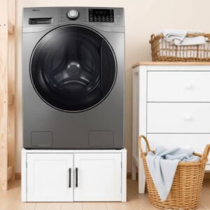 Washing Machine Pedestal Base Stand Cabinet Under Washer and Dryer Storage Cabinet With Drawer